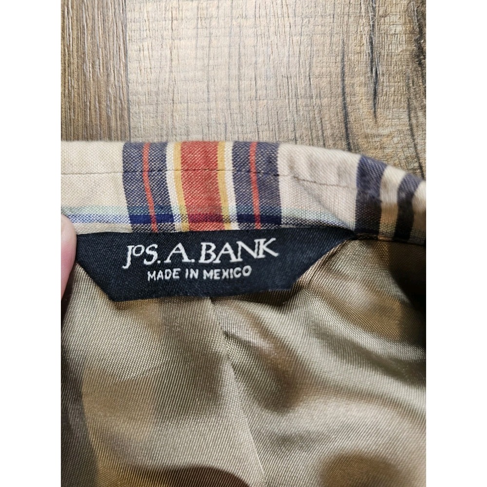 JOS A BANK Madras Plaid Blazer Men's Size 44 Sports Coat Preppy Ivy Nautical - Picture 2 of 8